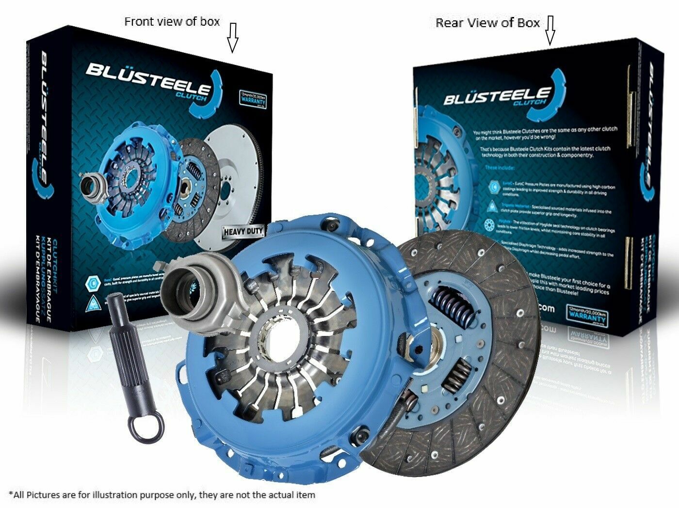 Blusteele Heavy Duty Clutch Kit For Subaru WRX G3, 5 Speed EJ25 Turbo 2005-14
