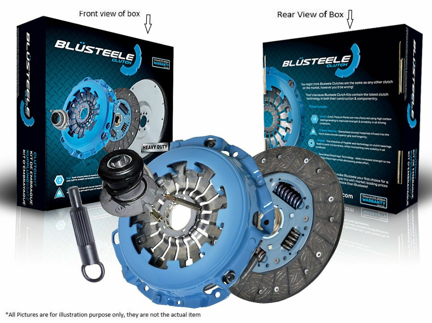 Blusteele Heavy Duty Clutch Kit For Holden Barina XC 1.8 DOHC Z18XE Alloy Slave